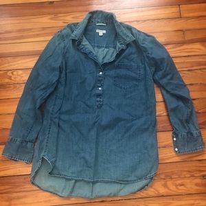 Denim 1/2 Button Up Top